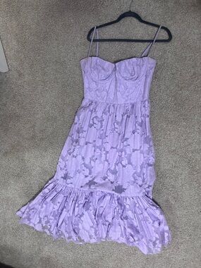 House of CB Lilac Lace Midi Dress